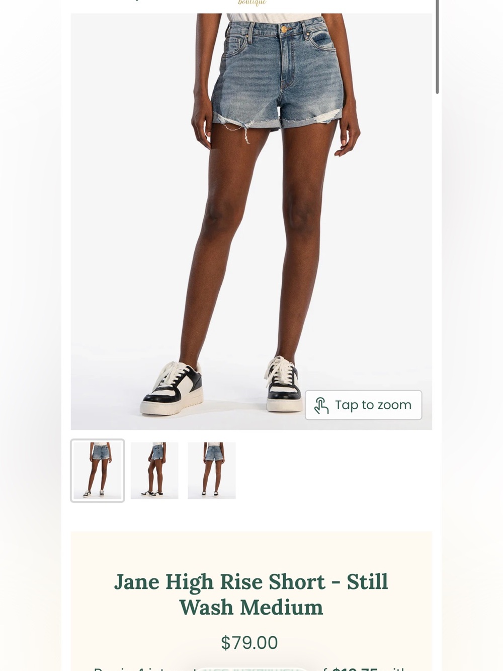 KUT Jane High-Rise Distressed Denim Shorts - Medium Wash